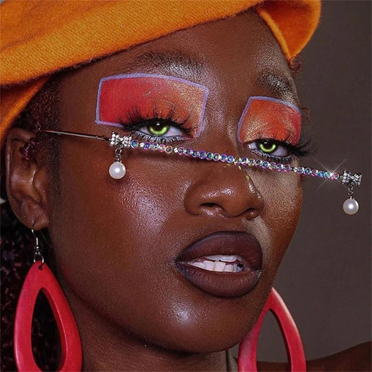 EMPIRE Lensless Rhinestone Colored Glasses Frame