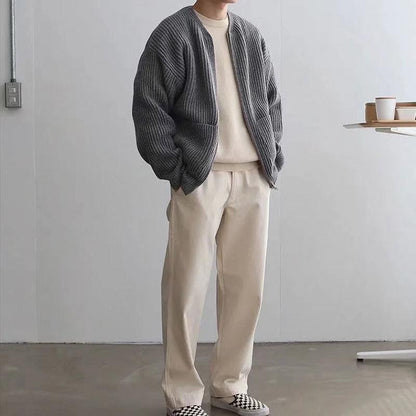 EMPIRE Men Zip Up Knitted Cardigan For All Seasons